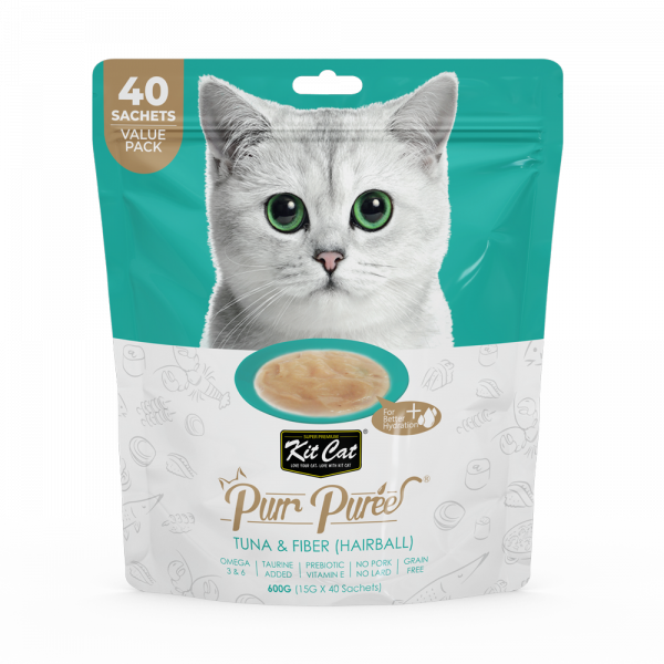 Kit Cat Purr Puree Value Pack – Tuna & Fiber (Hairball)(nouvelle arrivage)